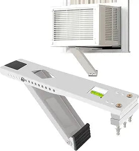 Window AC Support Bracket,Indoor Installation with Built-in Bubble Level,Air Conditioner Bracket & Non-Slip Rubber Pads,Heavy-Duty Single-Foot Design,Secure&Reliable for500012000 BTU(Up to 85 lbs)