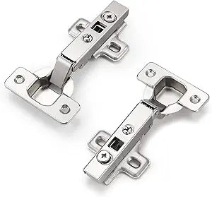 Probrico 20 Pieces Clip On Full Overlay Frameless Furniture Cabinet Door Concealed Hinges Nickel Plated Cabinet Hardware