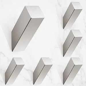 NINETREX Towel Hooks Brushed Nickel Stainless Steel Heavy Duty Modern Wall Hooks Silver Robe Hook for Bathroom Livingroom Hotel Style Wall Mounted 6 Pack
