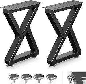 28" Metal Coffee Table Legs, Sturdy Black Bench Legs, Suitable for DIY Furniture Legs, Dining Tables, End Table, Chair, Desks, and Benches - 71 cm H x 45 cm W, Set of 2 (28" Z-Type)
