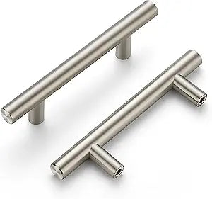 Ravinte 50 Pack 5" Cabinet Pulls Brushed Nickel Stainless Steel Kitchen Drawer Cupboard Pulls Cabinet Handles 5" Length with 3" Hole Center