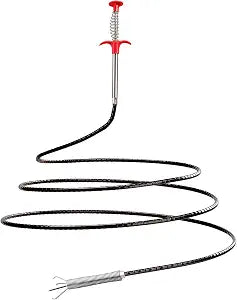 Drain Snake, 76-Inch Drain Clog Remover Tool, Flexible Grabber Claw for Bath Tub, Toilet, Kitchen Sink & Sewer