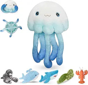 Niuniu Daddy 20" 3.3 Pound Weighted Stuffed Animals Jellyfish for Kids Adults, Jellyfish Weighted Plushies Toy, Chubby Body Pillow for Sleeping, Ocean Series Huggable Gift for Everyday Comfort