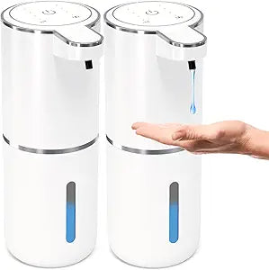 2 Pack Automatic Soap Dispenser Touchless,Liquid Hand Soap Dispenser 12.8oz Electric Wall Mounted Smart for Bathroom and Kitchen Dish SoapEasy for Toddlers(White)