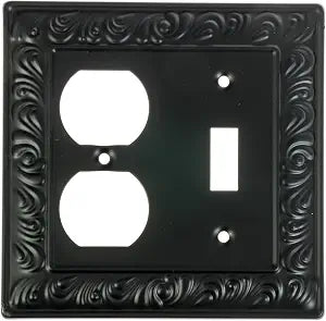 | Beveled Black Architecture Wall plates | Electric Outlet and Switch Covers | Style: Toggle/Duplex (1 Pack)