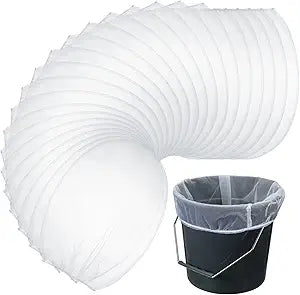 Windyun 60 Pcs Paint Strainer Bags 5 Gallon Fine Mesh Filter Bag Disposable Paint Bucket Strainer Mesh with Elastic Top Opening Hydroponic Filter Tool for Gardening(White)