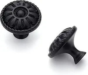 HOME EDIT 30 Pack 1-1/5 Inch Kitchen Cabinet Knobs Rustic Matte Black Drawer Handles for Cabinets, Dressers, Cupboards, Bathrooms, and Bedrooms