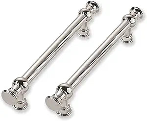 10 Pack 4 Inch Hole Center Polished Nickel Cabinet Pulls-Heavy Duty Solid Cabinet Handles Suitable for Cabinets, Dressers, Kitchens and Bathroom cabinets
