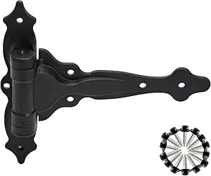 D&D Technologies TCA4S TruClose Decorative Regular Duty Gate Hinges, for Self Closing Wood Gates up to 55 Pounds, Black, 2 Count