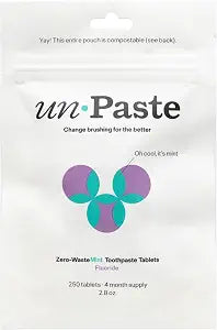 Unpaste Fluoride Toothpaste Tablets, Mint, 250ct