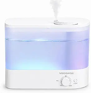 MEGAWISE 6L Ultrasonic Cool Mist Humidifier for Large Room, Bedroom, Baby Room and Plants, Quiet Under 28dB, Adjustable Mist Output, Auto Shut-Off, Low Power Humidifier