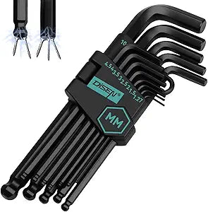 DISEN 13 Pieces Hex Key Allen Wrench Set Metric Size with Ball End