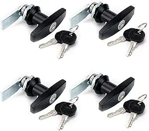 CYDZSW 4Pcs T-Handle Cabinet Locks with Keys,RV Truck Storage Drawer Cam Cylinder Lock for Adults,Craftsman File Cabinet Tool Box Mailbox Vending Machine Lock Replacement
