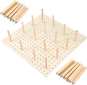 3-Pack Wood Pegboard Drawer Organizer with 24 Adjustable Pegs Customizable Kitchen Drawer Plate & Utensil Organizer, Natural Wood