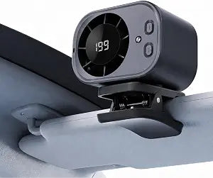 Clip On Air Conditioner for Car, 2026 Portable Car Air Conditioner 360 Rotation 199 Speeds Silent Mini Bladeless Fan with Led Lights Clip On Fan for Cars Work Camping (Black)