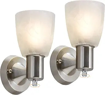 EJIAXIN Wall Sconces Set of 2,Brushed Nickel Vanity Lights for Bathroom