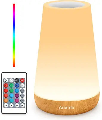 Auxmir Rechargeable Night Light, Touch Table Lamp with Remote, Light Brown