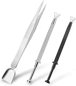 3Pcs Grabber Tool Holder Set Jeweler's Pick Up Sprinkle Pen Jewelry Tweezers 4 Claw Piercing Ball with Prongs Diamond Claw Precision Stainless Steel For Tiny Objects IC Chip Electronic Components
