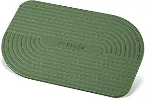 Stone Bath Mat Diatomaceous Earth Bath Mat Stone Shower Mat Fast Water Drying Ultra Absorbent Pad Diatomite Mat,Non-Slip Mat for Bathroom,Kitchen,Pet,15.35x23.62in,Hard,Drak Green,1-Pack