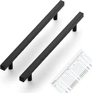 Ravinte 30 Pack Matte Black Cabinet Pulls 7-1/2 inch Black Cabinet Handles Kitchen Pulls for Cabinets with Mounting Template 10 inch Overall Length