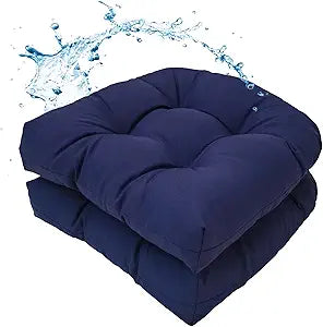 MTMR Water-Repellent Outdoor Chair Cushions Set of 2, 19X19 Patio Chair Cushions with High Elasticity PP Cotton, No Fading Tufted Seat Cushions for Outdoor Furniture, Thick and Large Patio Cushions