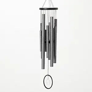 Woodstock Chimes Signature Collection, Chimes of Crystal Silence Medium (27'') Antique Silver Wind Chime for Outdoor, Patio, Home or Garden Decor (SLCAS)