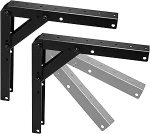 Sihnman Heavy Duty Adjustable Angle Bracket (2 pc) for Wall Mount, Roof Mount, Foldable Hinge Bracket, Truss and Frame for Solar Panel Stand, Awning Roof, Commercial Sign, Table Shelf Support.