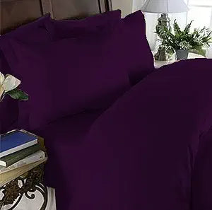 Elegant Comfort 4-Piece Ultra Soft Bed Sheet Set, Queen, Eggplant/Plum