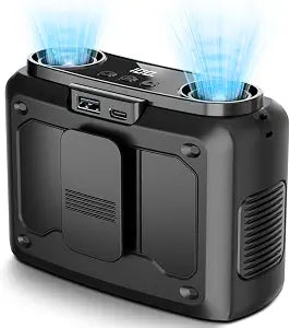 20000mAh Waist Fan, 4-in-1 Wearable Personal Fan with Dual Motor, 22000RPM Turbo Wind, 10 Speeds & Memory, Hands-Free Clip-on Belt/Neck Fan for Outdoor Work, Camping, Travel, Jobsite Midnight Depths