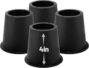 Apipi 4" Stable Heavy Duty Bed Risers, Couch Table Desk Legs Riser, 4 Pack