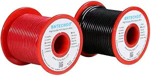 BNTECHGO 20 Gauge PVC Solid Electric Wire Red Black Each 50 ft Hookup Wire