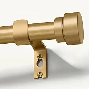 PORTRES Gold Heavy Duty Curtain Rods for Windows 72 to 144 Inches Adjustable Length 1" Diameter Curtain Rod with Modern Decorative Finials for Outdoor Farmhouse Bedroom Kitchen Living Room