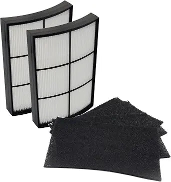 PUREBURG Replacement Filter Compatible with PureZone Breeze Tabletop Air Purifier PECOMPAP Parts PECOMFIL, 2 H13 True HEPA and 4 Activated Carbon Pre Filters, 6 Piece Pack
