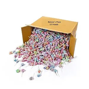 Maryse's Place Dum Dums Pops, Assorted Flavors Lollipops in Bulk Candy, 10 LB (160 OZ)- Approx 750 Pieces -All-Time Classic Flavors - Lollipops Bulk, Bulk Suckers, Individually Wrapped - Bulk Candy For Any Occasion (10, Pounds). Dum dum Lollipops Bulk