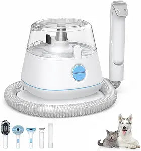 Dog Clipper Grooming Kit, Professional Low Noise Pet Grooming Vacuum Kit Suction 99% Pet Hair,. ABS MaterialQuiet,Pet Vacuum Groomer