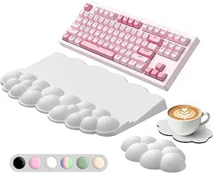 Sushret Cloud Wrist Rest with Keyboard Stand, Keyboard Riser with Wrist Pad