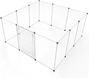 BRIAN & DANY Dog Playpen Portable for Small Animals, Dog Play Pen Indoor, Transparent Pet Playpen for Puppies, Cats, 80" L x 40" W x 28" H