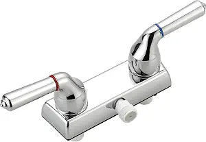 Camper Shower Dual Faucet, RV Shower Faucet Replacement,RV Shower Faucet Valve Diverter with Winged Levers,Camper Bathroom Faucet Valve Diverter with Classical Handles(Chrome)