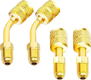 Zoizocp R410A Adapter 4 Pack, 5/16" SAE Female to 1/4" SAE Male Flare