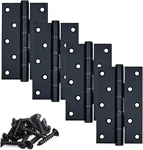 Stainless Steel Matte Black 5''x3'' Heavy Duty Ball Bearing Door Hinges, 5 inch x 3 inch, 4 Pack