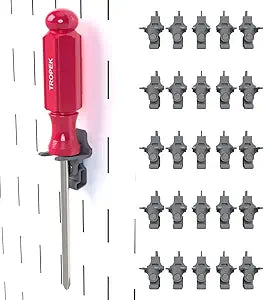 Screwdriver+ Bracket Model 100 | Compatible with Wall Control | for Tool Wall Organization to Hang Screwdriver, Nut Driver, Pick, Pry Bar, Chisel, or File | 25-Pack
