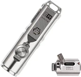 RovyVon Aurora A4 EDC Keychain Flashlight - Upgraded 4th Gen, USB C Rechargeable, Titanium 650 Lumens Super Bright Handheld Light, Five Lighting Modes, Mini for Everyday Carry