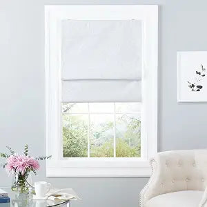 Exclusive Home Bolan Botanical Total Blackout Roman Shade, 23"x 64", White