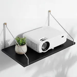 CroBlissful 1 Pcs 16 x 8 Inch Projector Shelf for Wall, Black