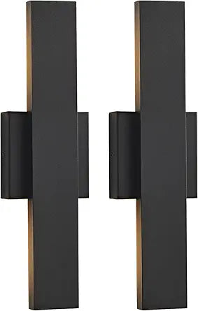 Outdoor Modern LED Wall Light Fixtures, Black Linear Exterior Wall Sconces 20W, Modern Porch Patio Light Fixture Waterproof Outdoor Wall Lights Outside Lights for House Garage Front Door Patio 2pack