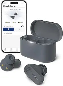 Philips TAT3519 Wireless Earbuds,True Wireless Headphones with Noise Canceling Pro,Dynamic Bass,Clear Call,24 H Battery Life,Fast Charging,Bluetooth 5.3,IPX4,App/Touch Control,Black