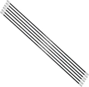 18FT Fiberglass Chimney Brush Rod Kit, 1/4" NPT Fittings Fireplace Brush Rod, 6pcs 3ft Fiberglass Rod Kit(Black)
