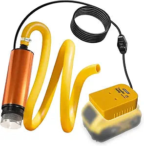 Transfer Pump Compatible with Dewalt 20V Battery, 635 GPH Portable Utility Pump with 50-inch Hose & Retainer, Mini Sump Pump Stick for Water, Oil, Bilge, Pool, Garden, Pond Draining (Tool Only)