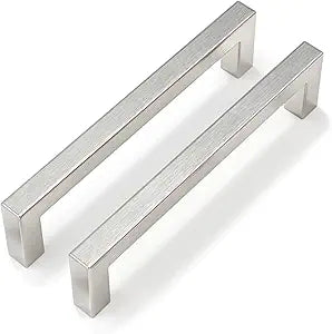Goldenwarm 30 Pack 5 Inch Brushed Nickel Cabinet Pulls Square Drawer Handles Silver Kitchen Hardware Cupboard Dresser