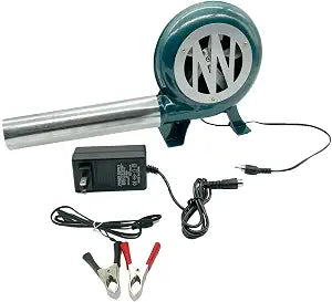 Variable Speed Dual Blower Fan 12V-120V, Charcoal Chimney Starter for BBQ&Mini Forge(80W)